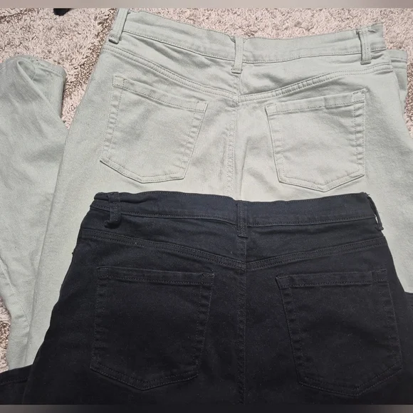 GUC Gloria Vanderbilt Sz 12 Amanda Jeans Mint Green And Black - Picture 5 of 6